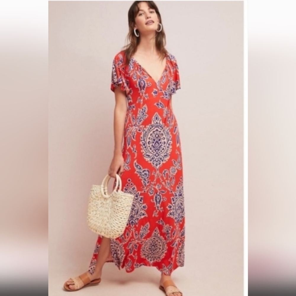 Anthropologie Akemi + Kin  Corriea‎ Red Maxi Dress Size Small